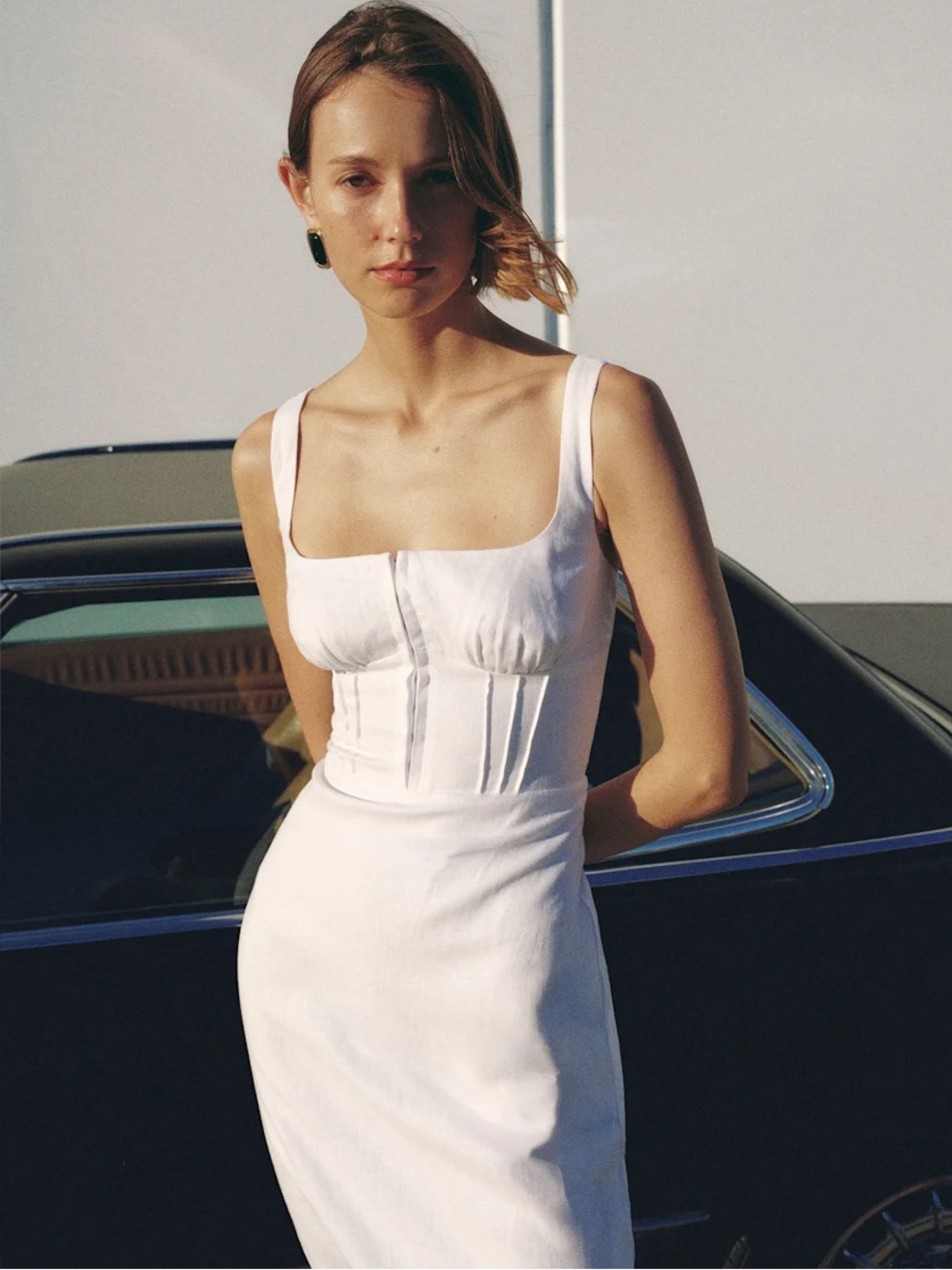 Reformation Lisa Linen Dress Ivory - Size 4